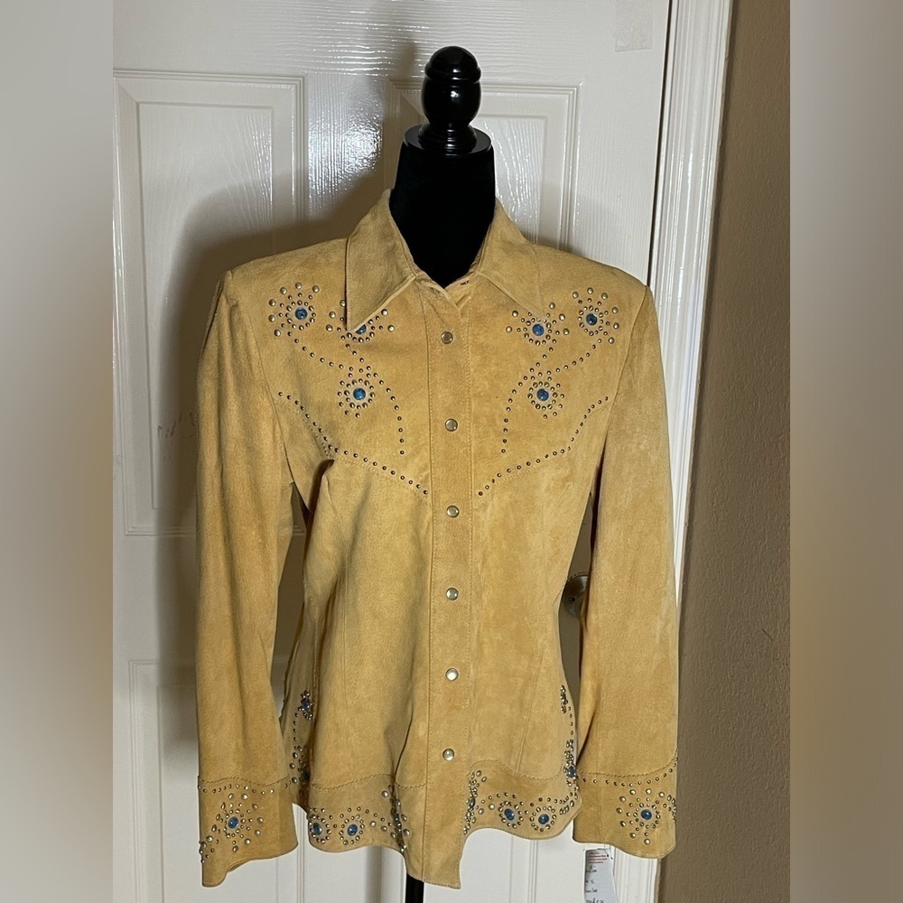 3BWest Women's Suede Leather Jacket Size XL - Picture 5 of 16